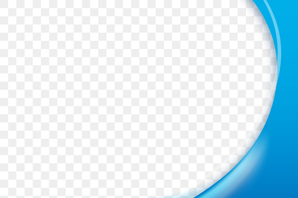 Cerulean blue curve frame template design element