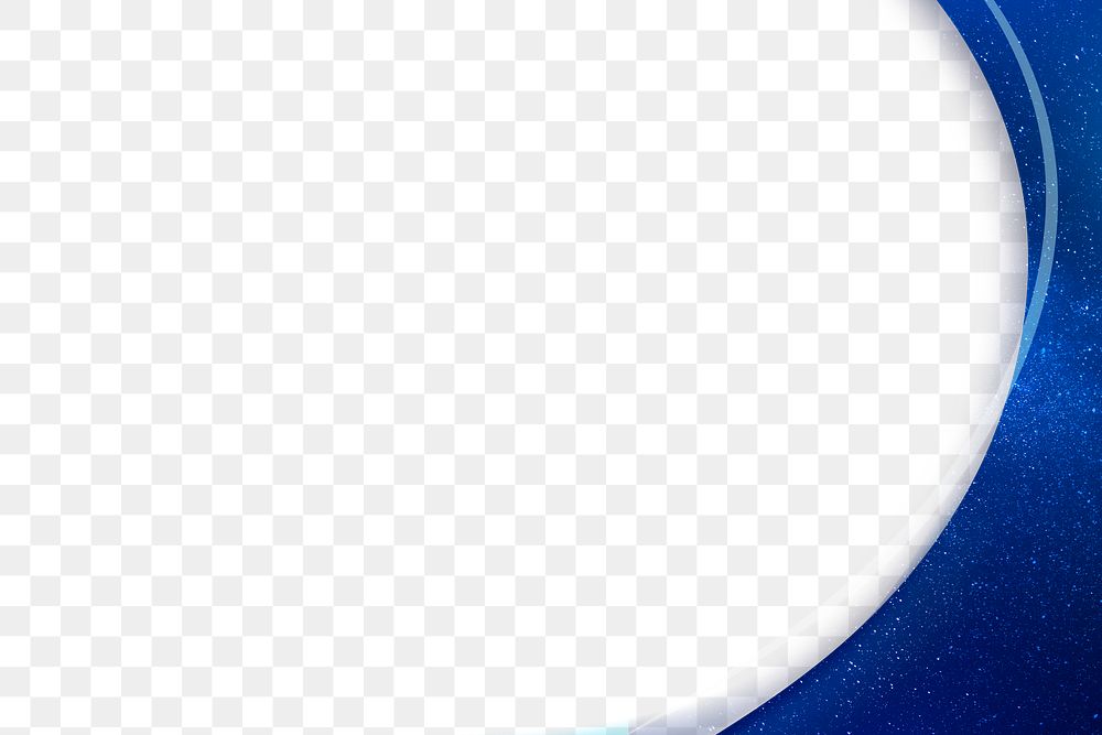 Starry navy blue curve frame template design element