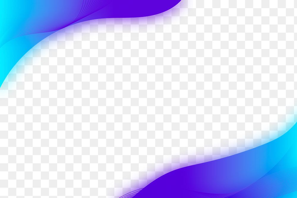 Blue gradient curve frame template design element