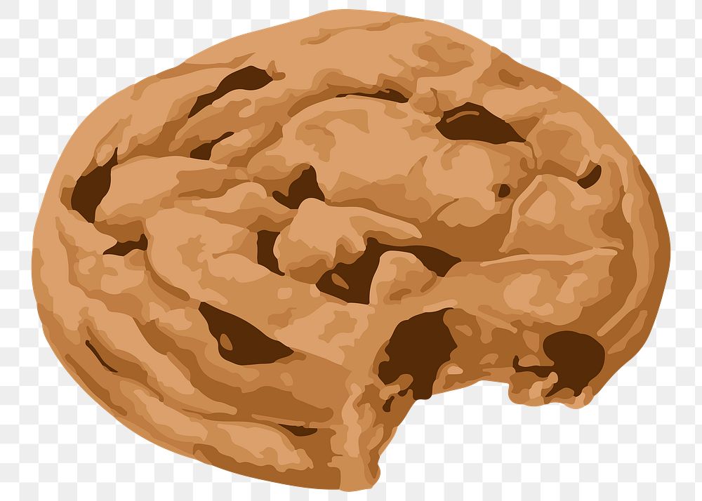 Vectorized hand drawn chocolate chip cookie sticker design resource