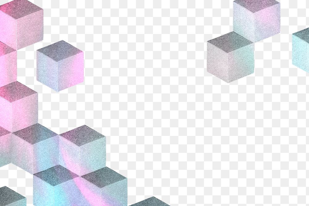 Neon cubic paper craft textured cubic patterned template