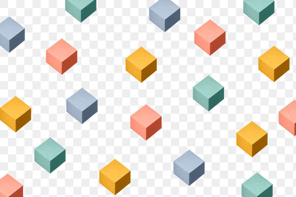 3D colorful paper craft cubic patterned background design element