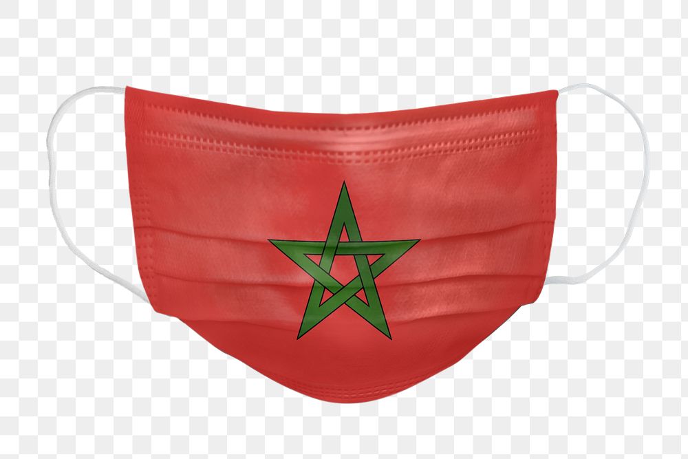 Moroccan flag pattern on a face mask mockup