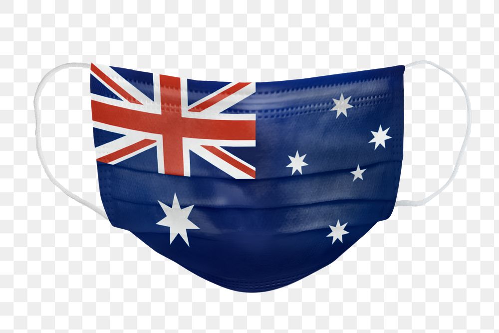 Australian flag pattern on a face mask mockup