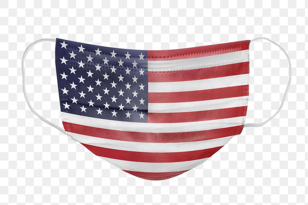 US flag pattern on a face mask mockup