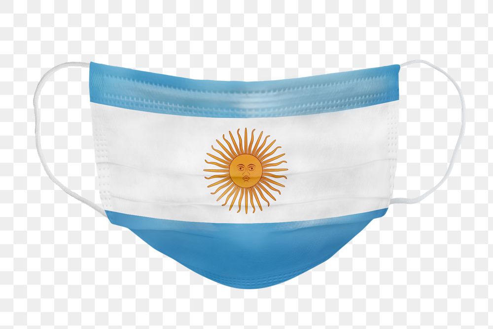 Argentinian flag pattern on a face mask mockup