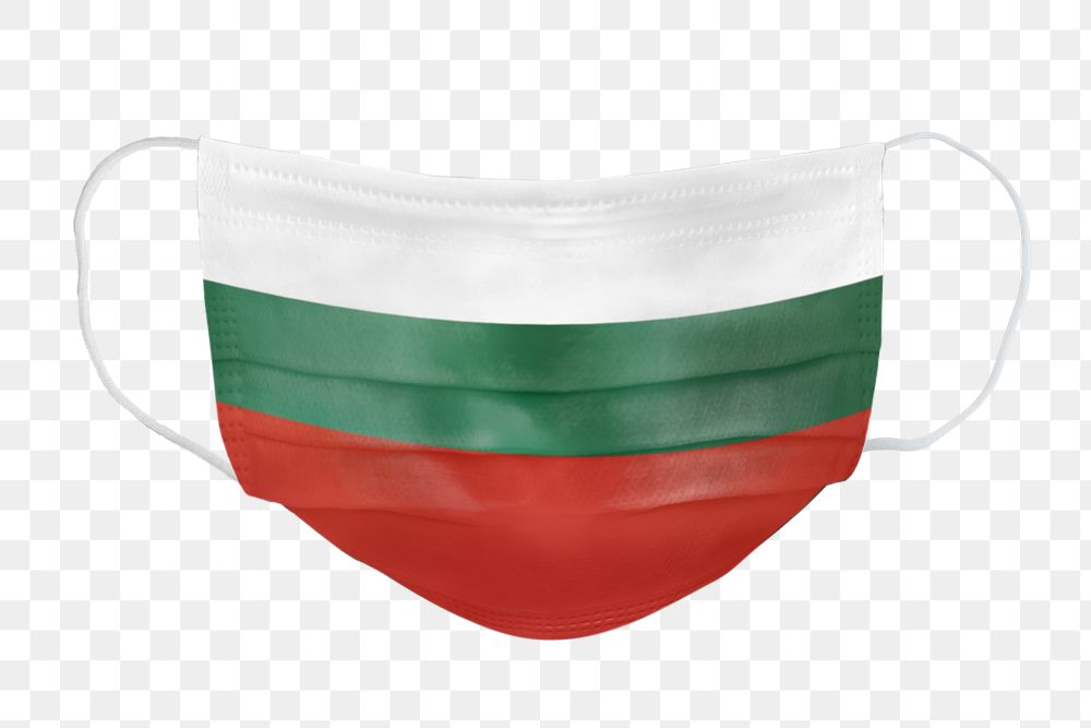 Bulgarian flag pattern on a face mask mockup