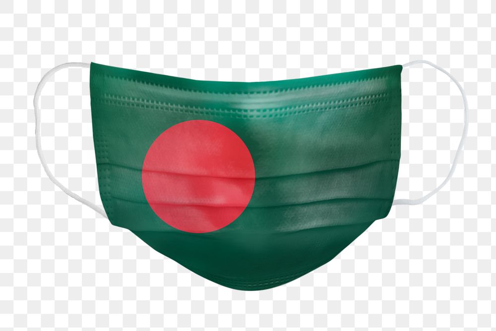 Bangladeshi flag pattern on a face mask mockup
