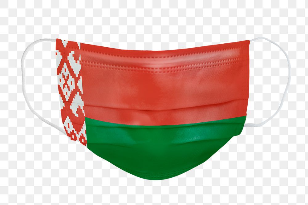 Belarus flag pattern on a face mask mockup