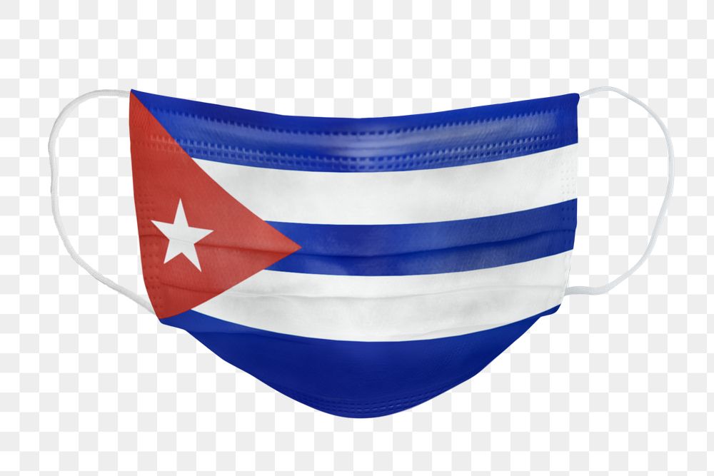 Cuban flag pattern on a face mask mockup