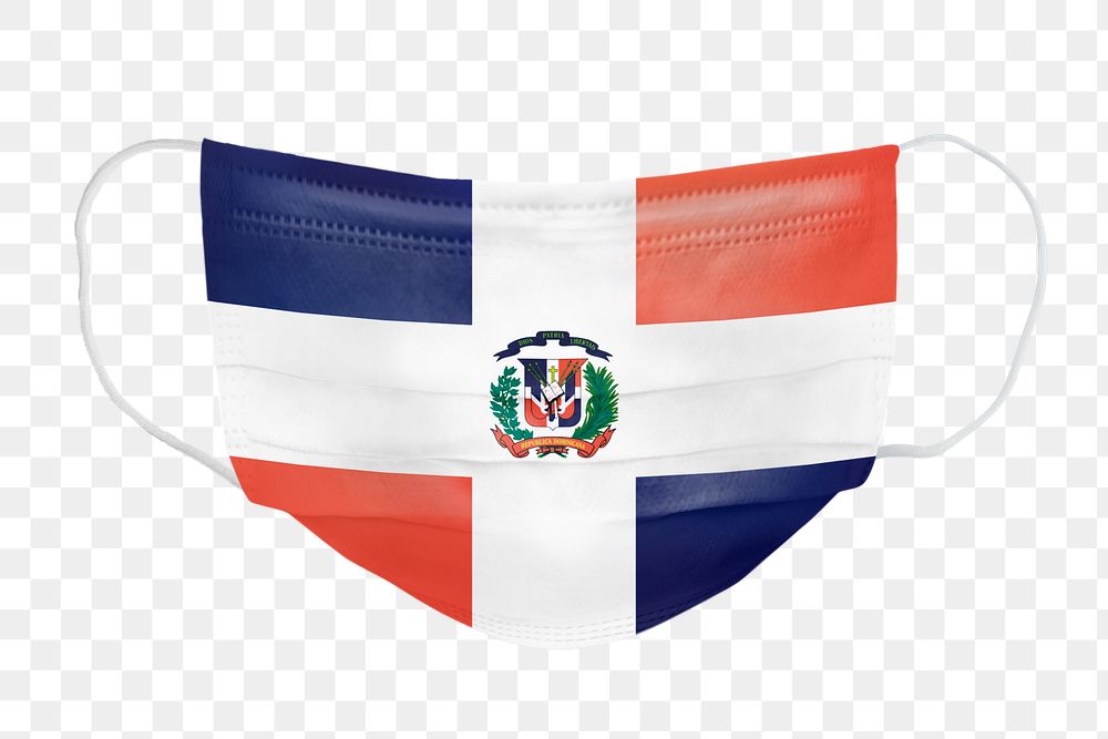 Dominican flag pattern on a face mask mockup