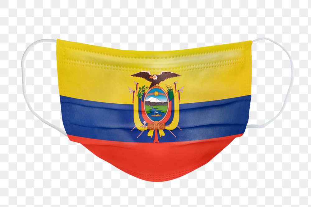 Ecuadorian flag pattern on a face mask mockup