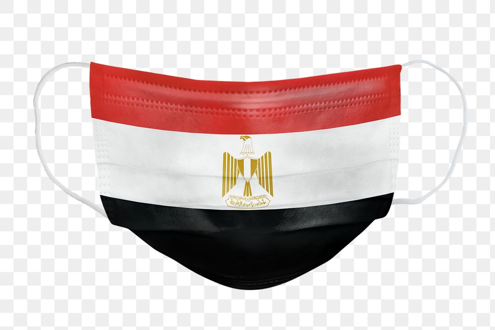 Egyptian flag pattern on a face mask mockup