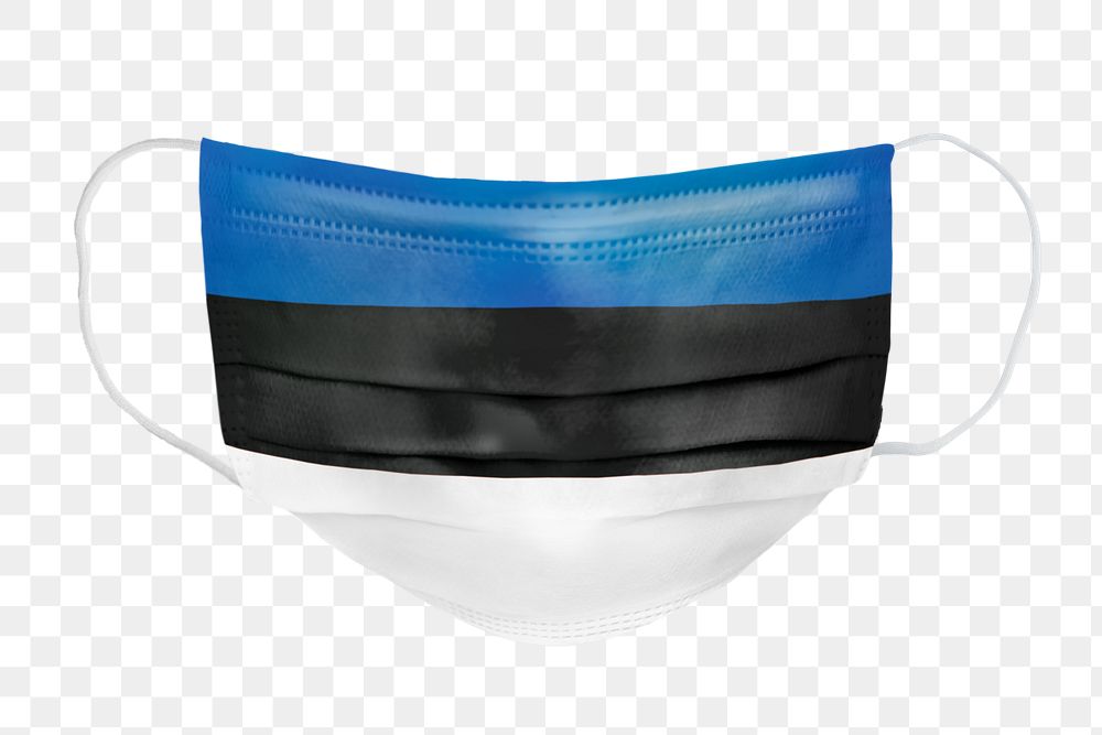Estonian flag pattern on a face mask mockup
