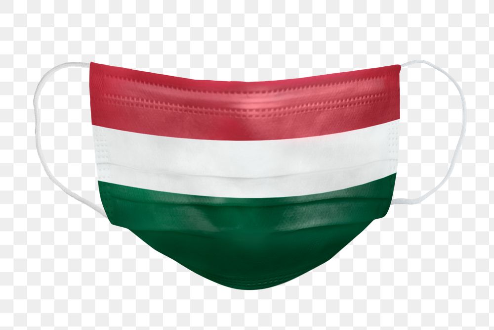 Hungarian flag pattern on a face mask mockup