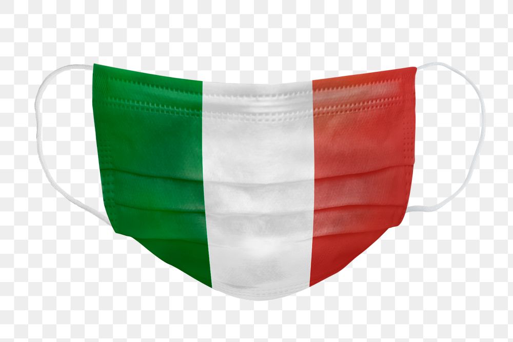 Italian flag pattern on a face mask mockup