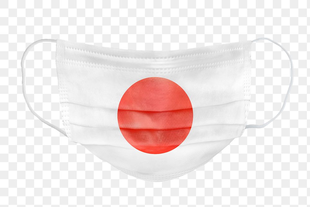 Japanese  flag pattern on a face mask mockup