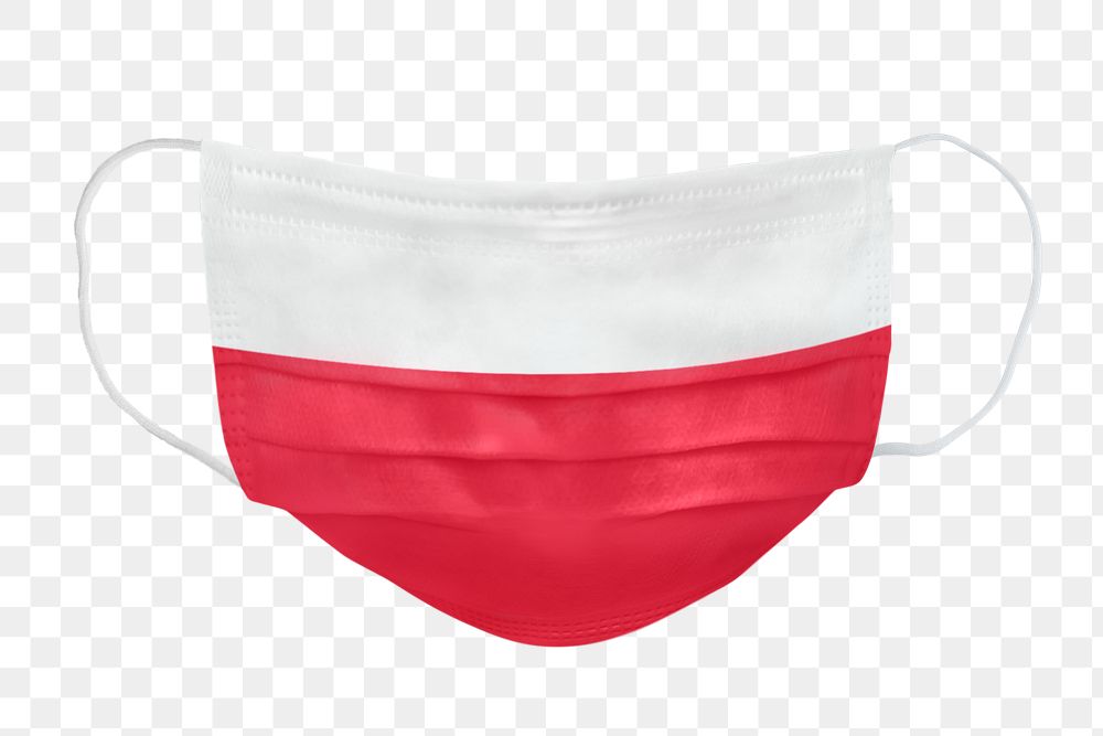 Polish flag pattern on a face mask mockup