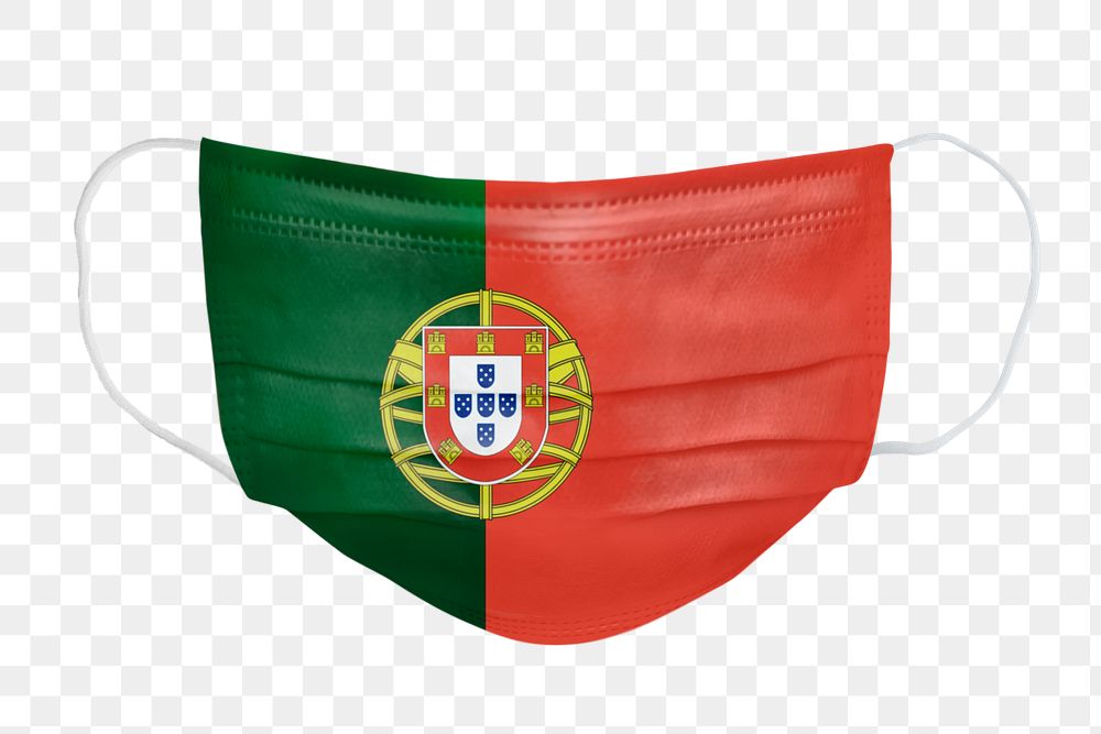 Portuguese flag pattern on a face mask mockup