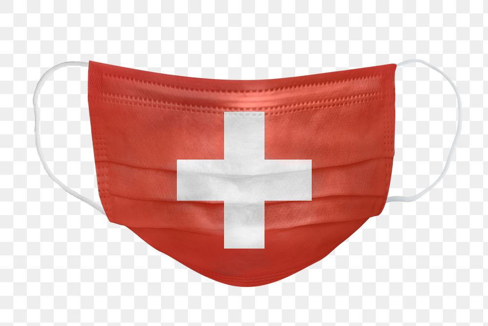 Swiss flag pattern on a face mask mockup