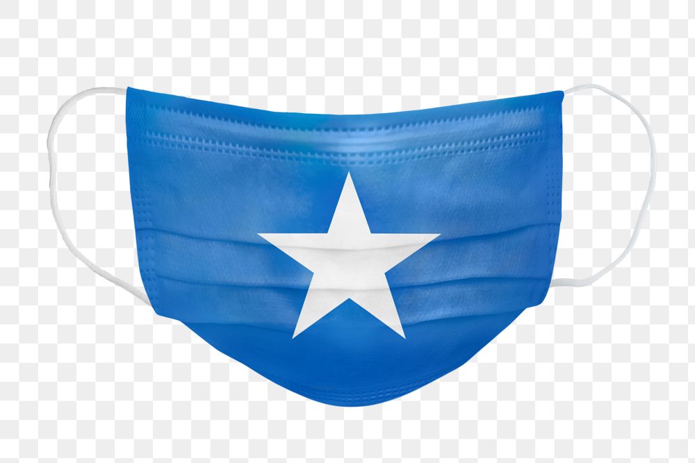 Somali flag pattern on a face mask mockup