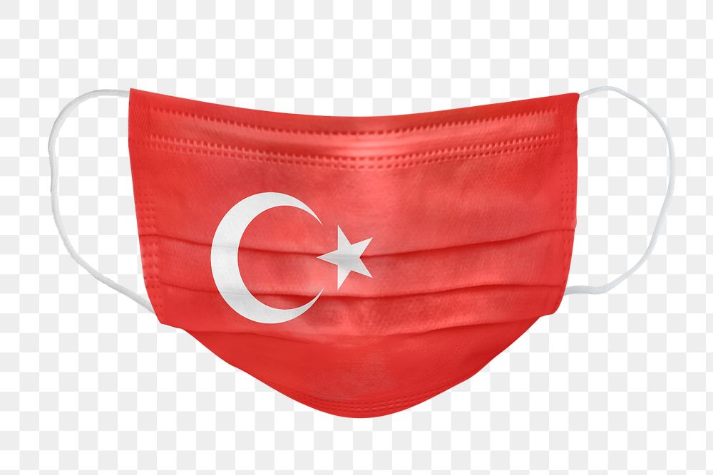 Turkish flag pattern on a face mask mockup