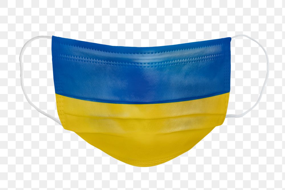 Ukrainian flag pattern on a face mask mockup