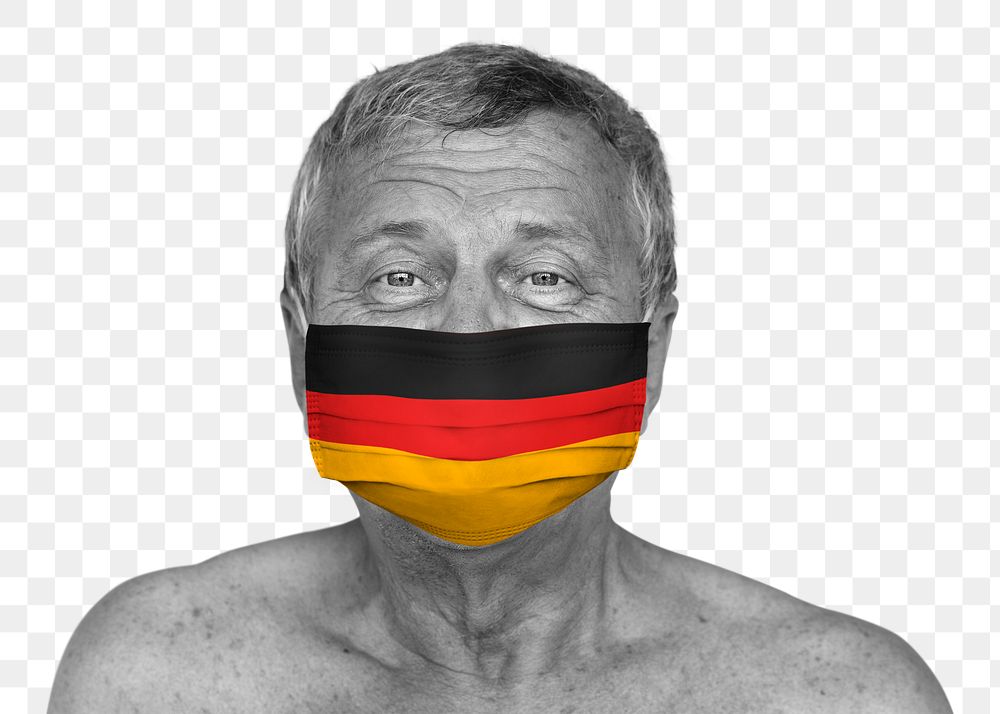 German man wearing a face mask during coronavirus pandemic mockup