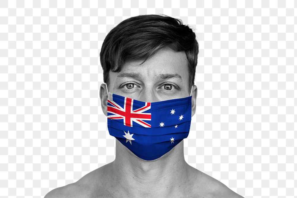 Australian man wearing a face mask during coronavirus pandemic