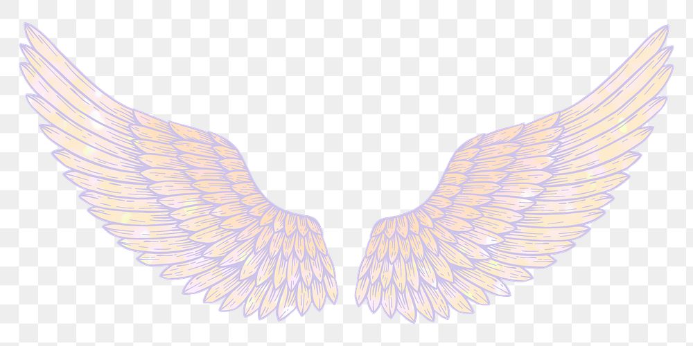 Creamy angel wings sticker overlay design element