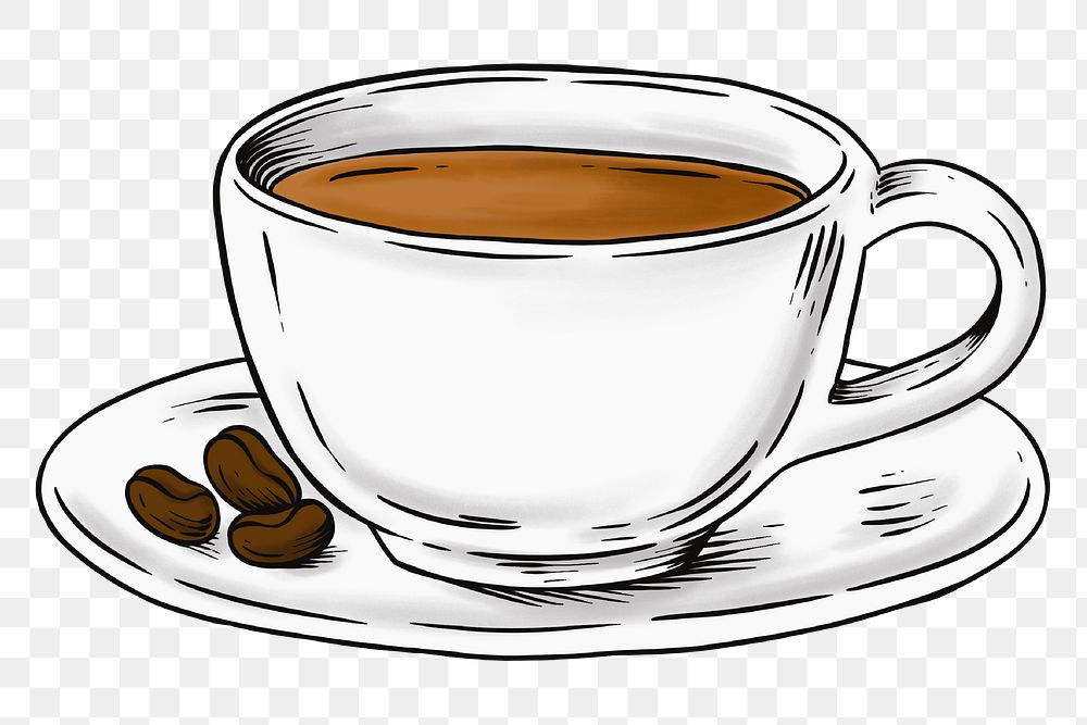 Cup of coffee sticker design element