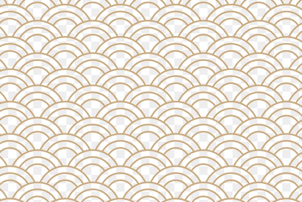 Gold Seigaiha Japanese wave pattern design element