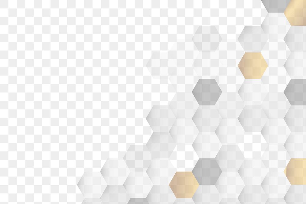 Gray and gold hexagon pattern design element