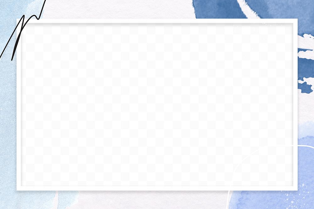 Rectangle frame on Memphis watercolor pattern background