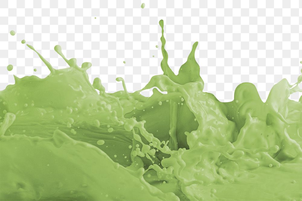 Fresh milk green tea splashing design element