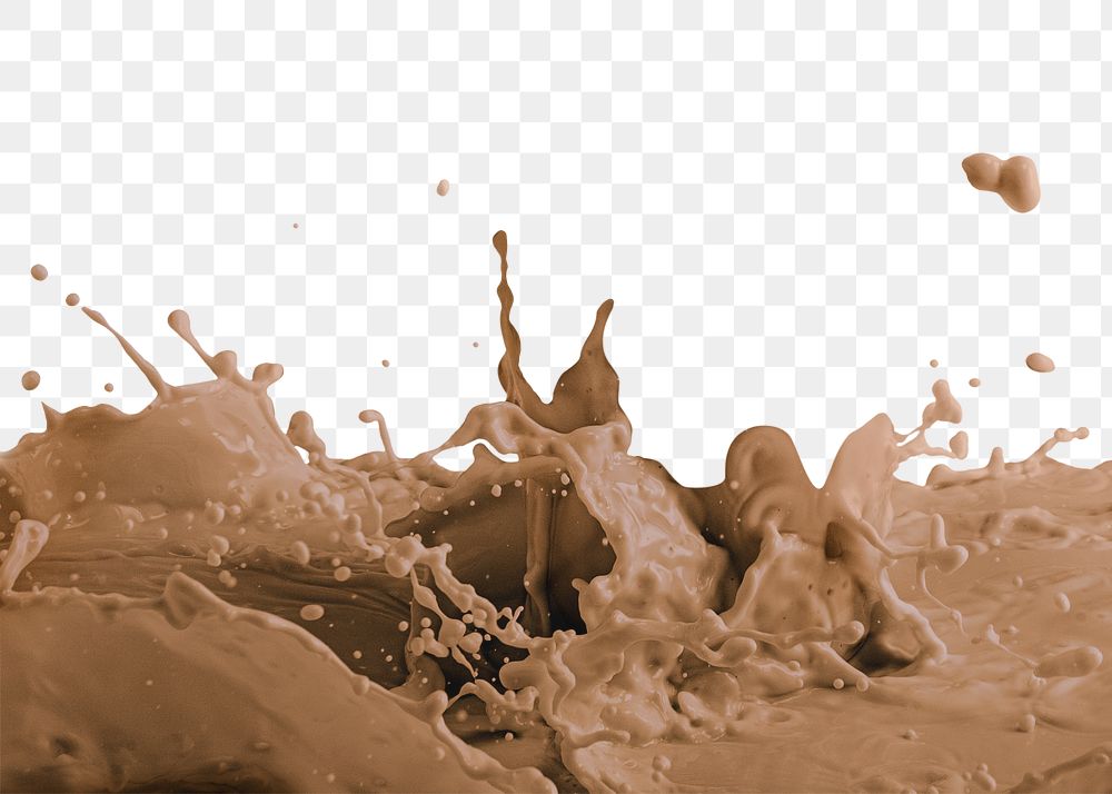 Creamy chocolate milk splashing design element