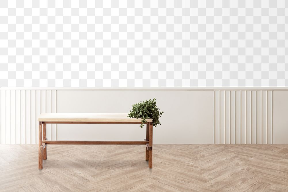 Plant on a wooden table in  living room
