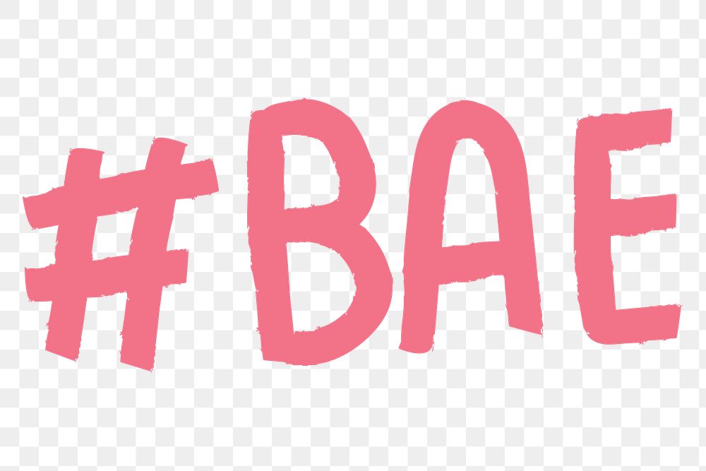 Pink BAE hashtag word design element