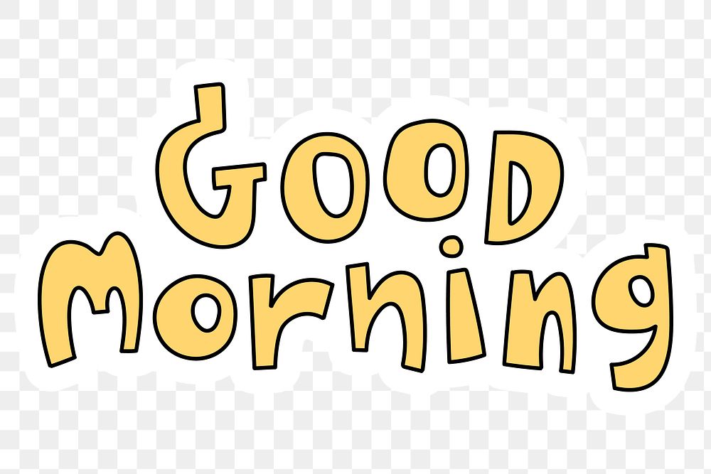 good-morning-word-sticker-design-free-png-sticker-rawpixel