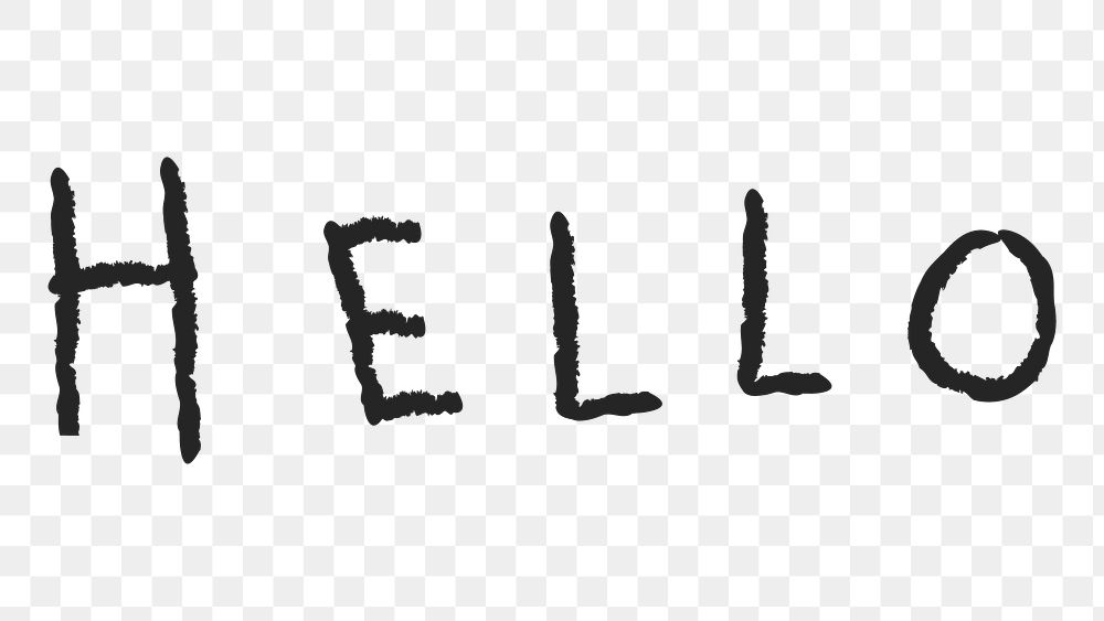 Black hello greetings typography design Free PNG Sticker rawpixel