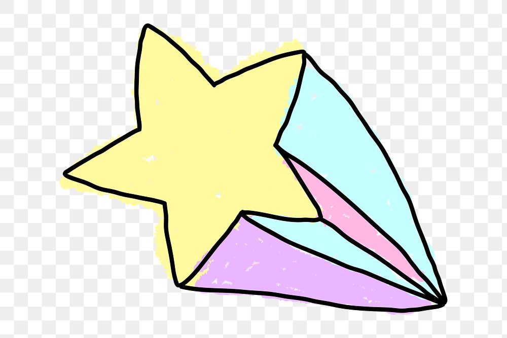 Hand drawn pastel shooting star design element