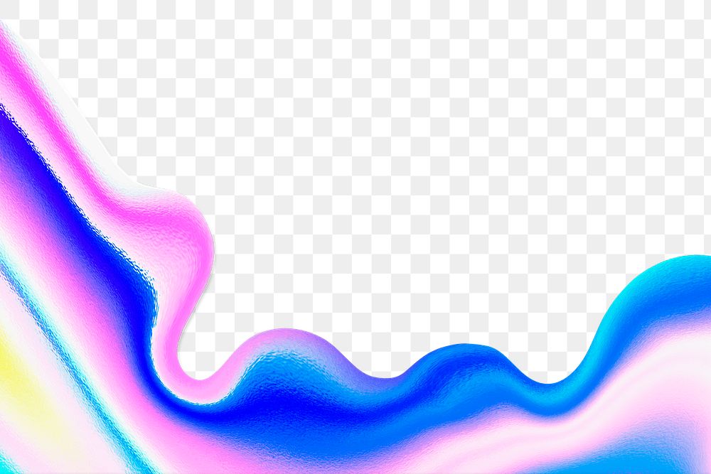 Colorful holographic fluid art design element