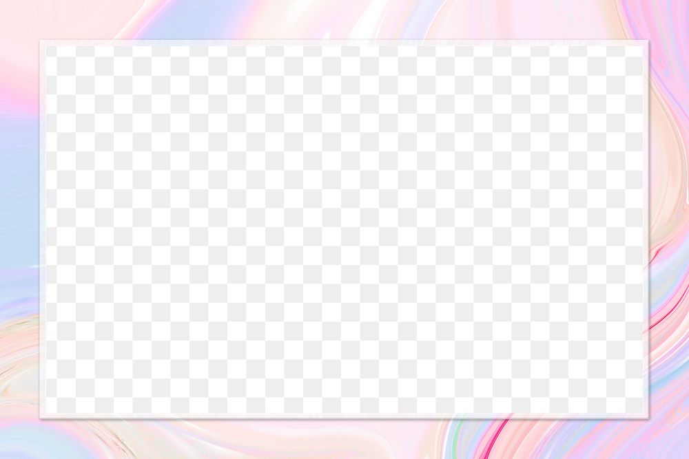 Rectangle frame on pastel holographic background design element