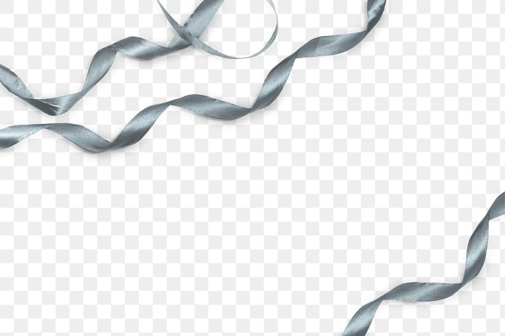 Silver ribbons border png wallpaper background