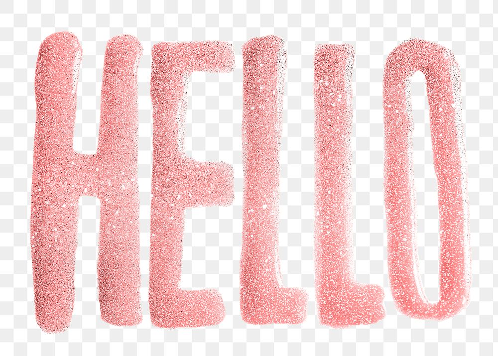 Sparkling pink glitter hello png | Free PNG Sticker - rawpixel