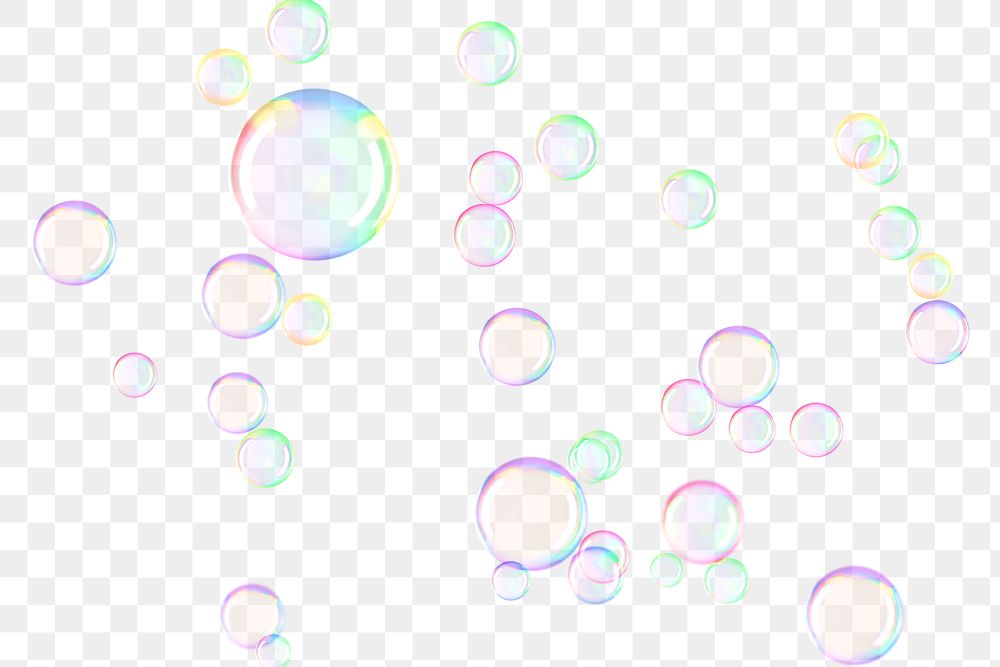 Holographic soap bubble png background