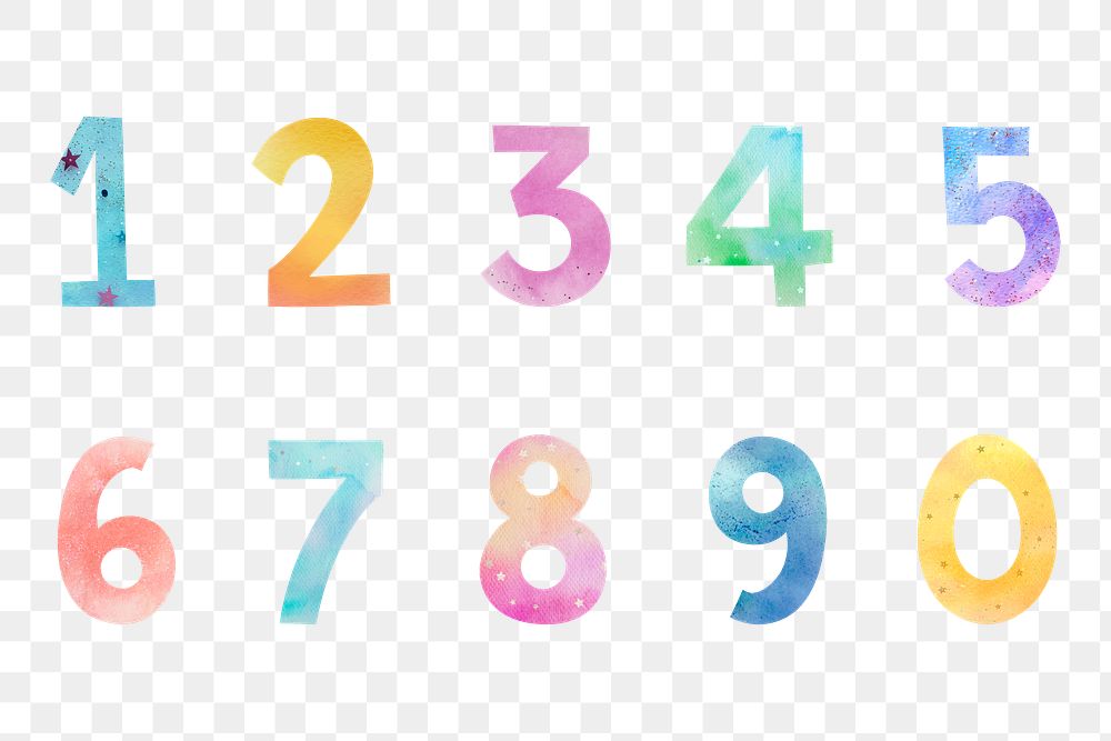 Png number font set  illustration
