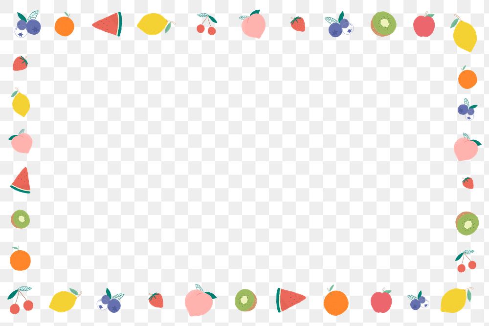 Png mixed fruits border transparent background