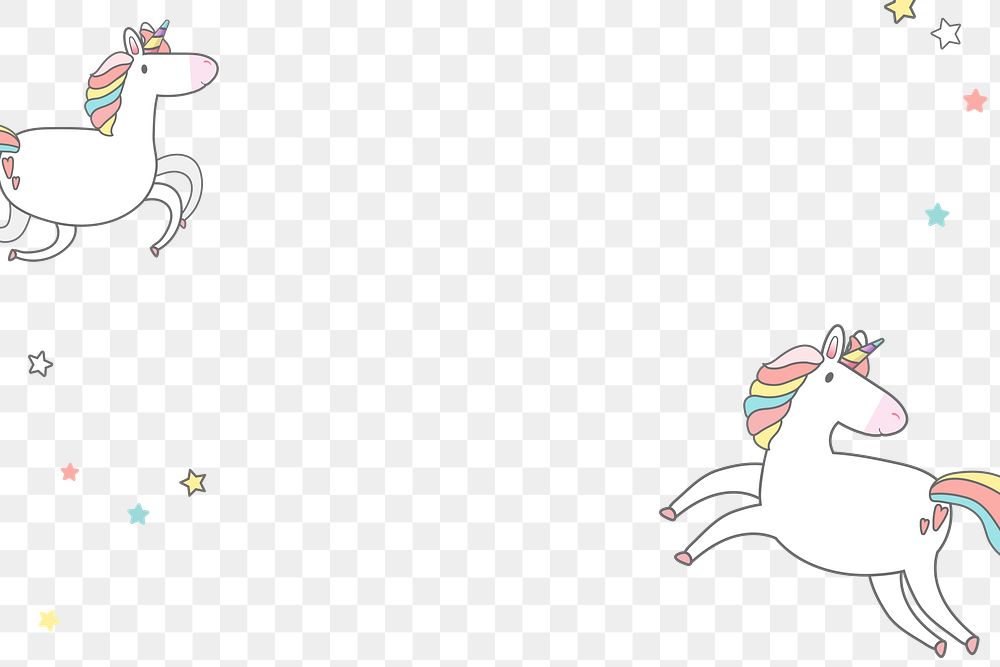 Unicorn colorful stars png pattern