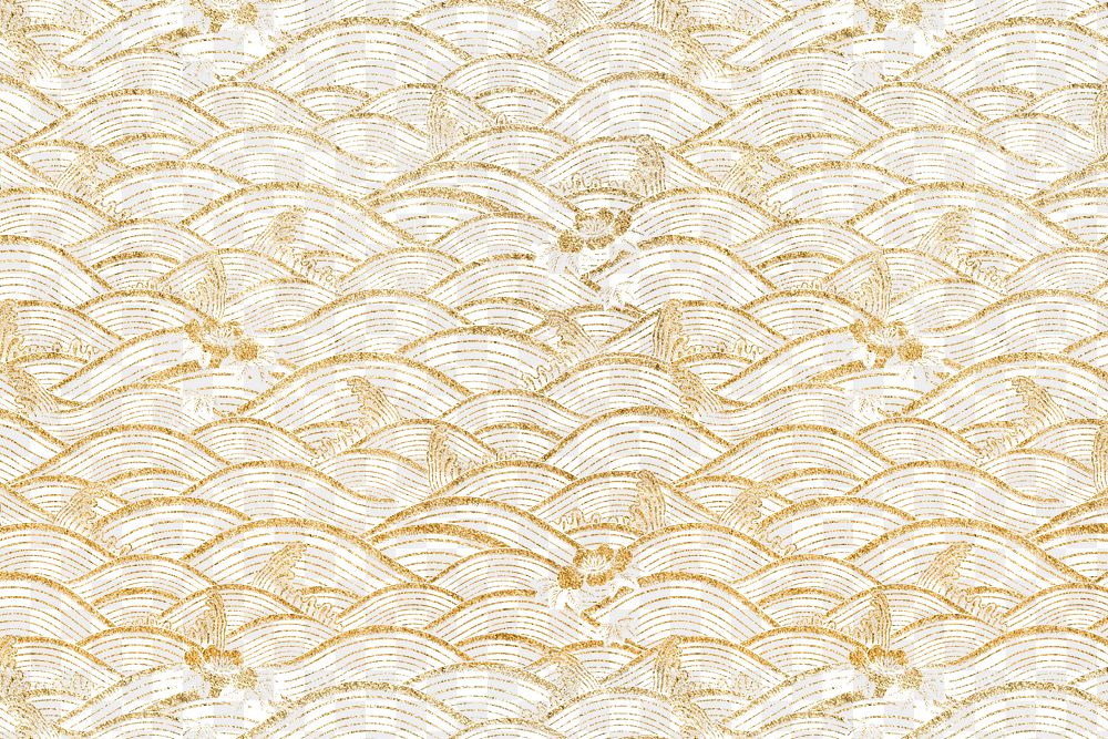 Png gold wave Chinese art pattern background